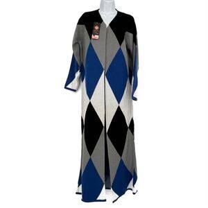 Poulrok Bekir 2 pc set Maxi Cardigan and Sweater Dress in Blue and Grey Size 8